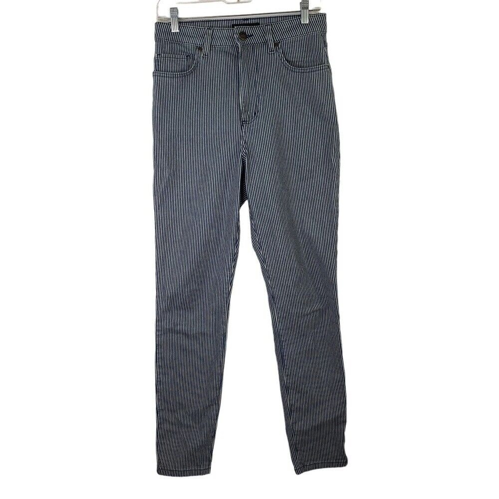 Lee Jeans Size 27 Blue Vintage Modern High Rise‎ Skinny Striped Denim Retro Boho